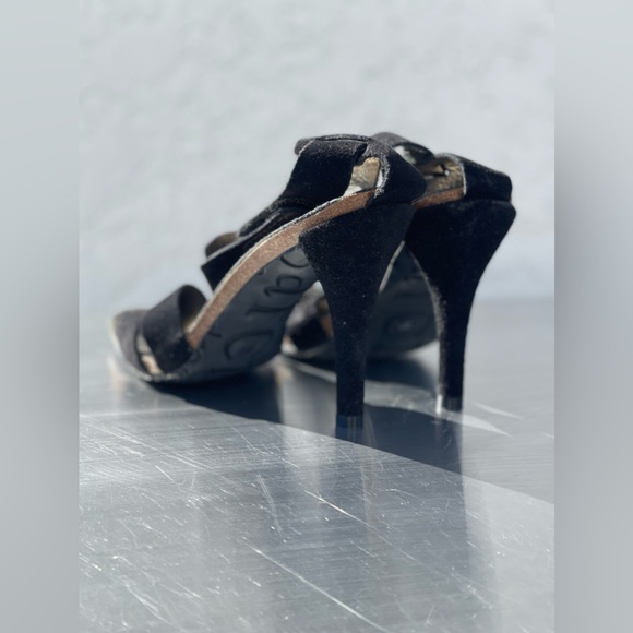 NEW ⭐️ Pedro Garcia Raw Black Suede and Leather Sole Heels Women’s Size 39 - Picture 2 of 6